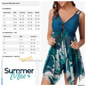 Summer Mae XL tropical Tankini two piece swimsuit NWT